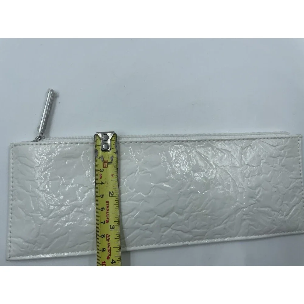 MAC Cosmetics White Faux Leather Makeup Pouch * 13 x 3.5